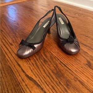 Alfani Women's Pewter Slingback Heels with Bow